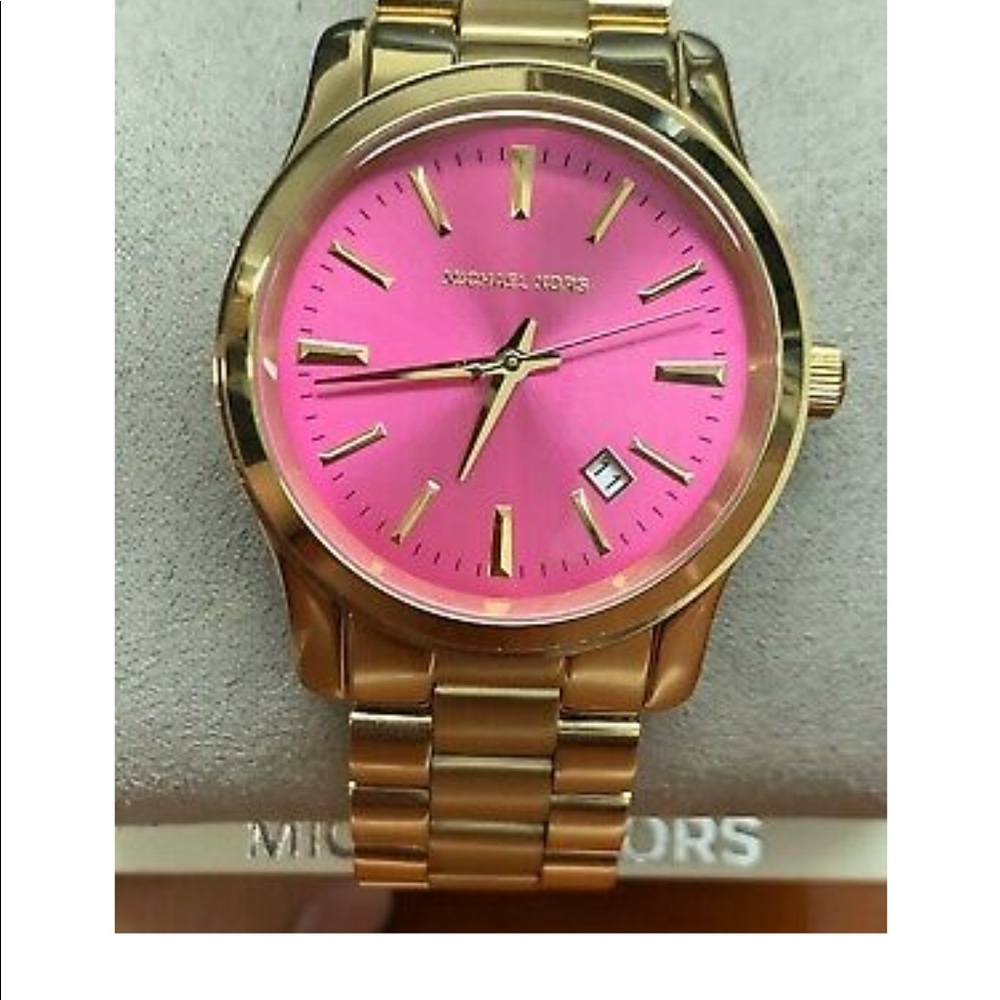 COPY - Runway Michael Kors Pink face Gold watch